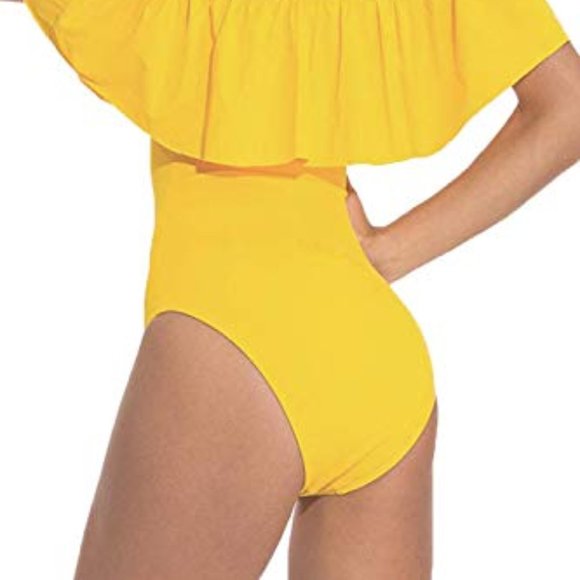 Shely1 Pc Yellow with Ruffle and Shoulder Straps - Picture 2 of 5